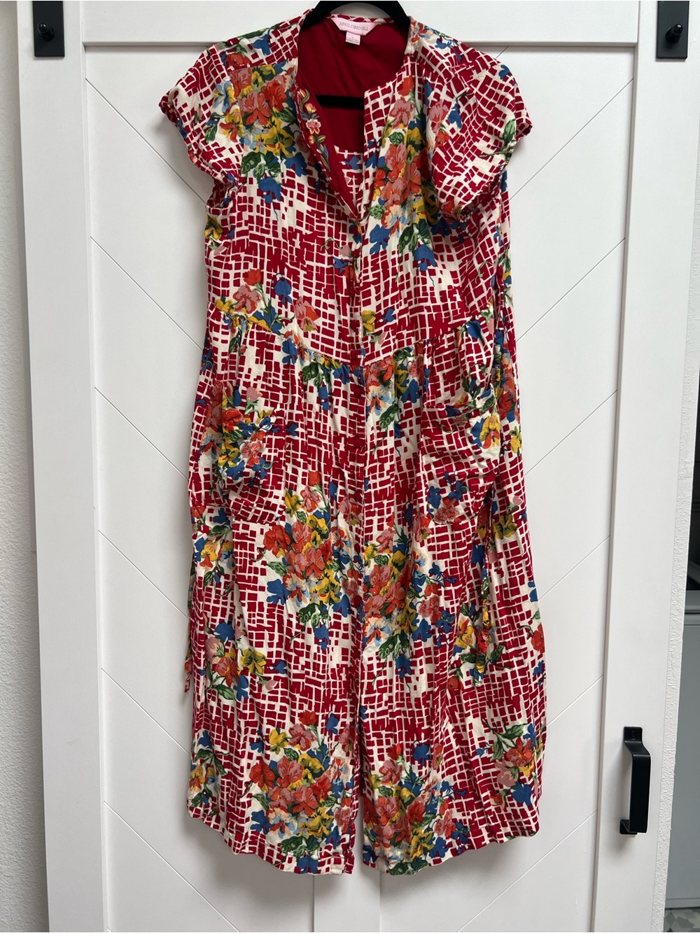 April Cornell Red Floral Print Casual Dress